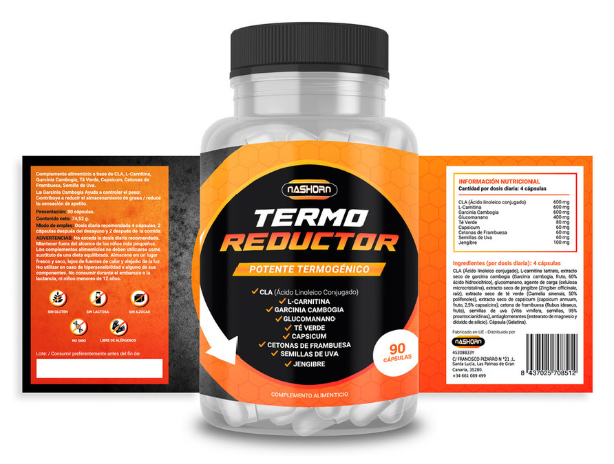 Termo Reductor – Suplemento Halal para Quema de Grasa y Energía Natural (90 cápsulas)