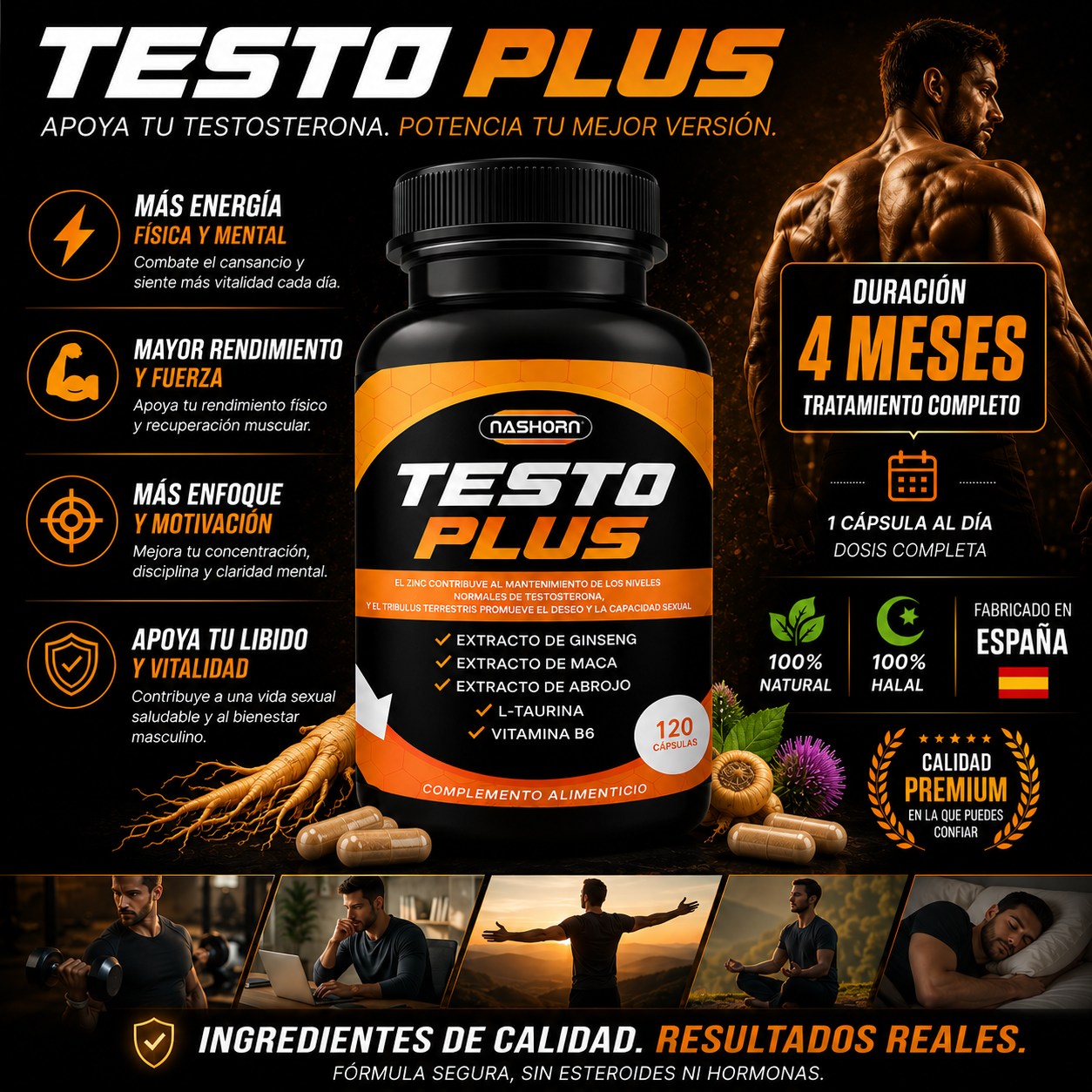 Testoplus – Aumenta tu energía y testosterona de forma natural y halal