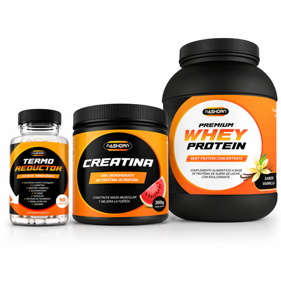 Termo reductor + creatína + proteína