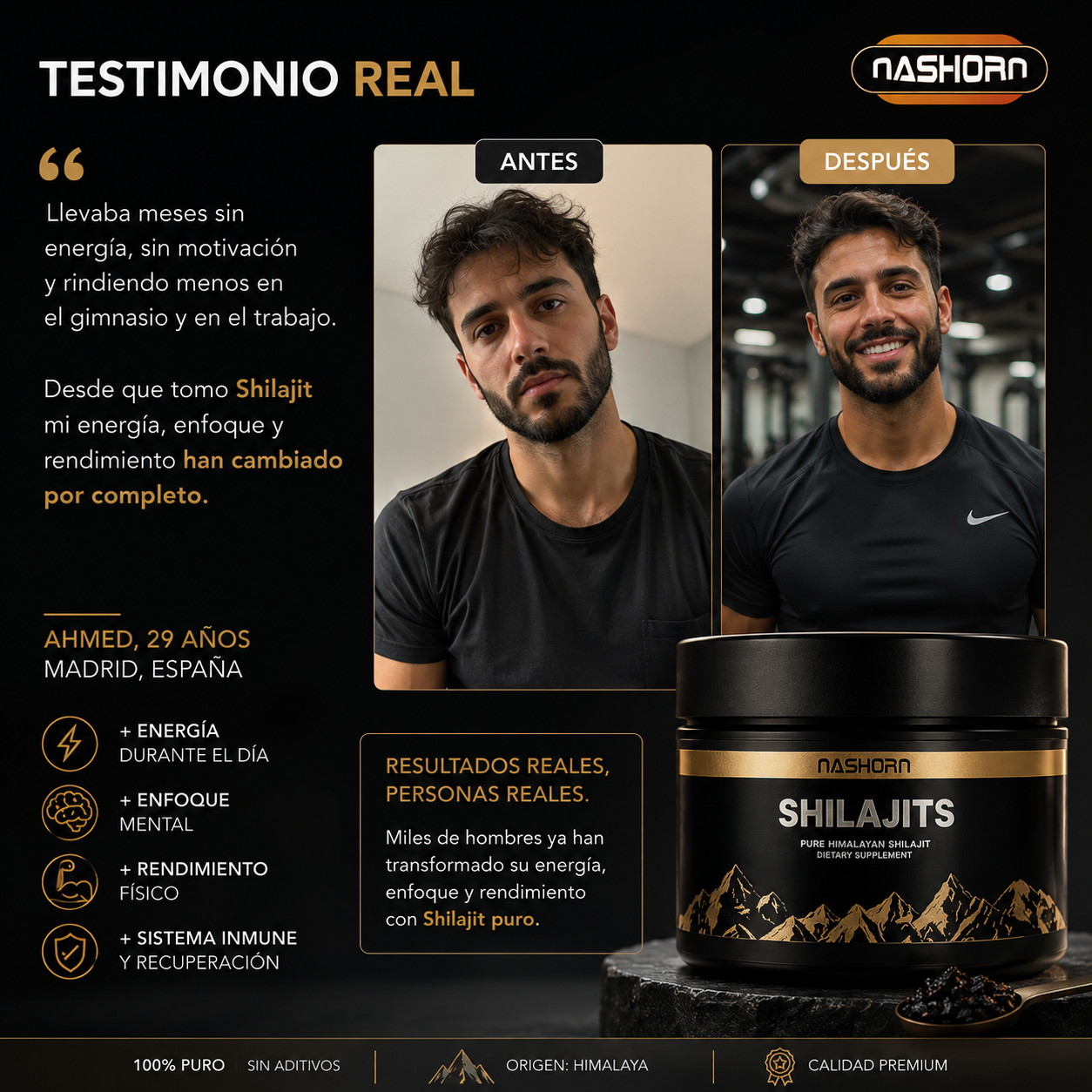 Shilajit Puro del Himalaya 100g | Más energía, mejora las relaciones con tu pareja, y más vitalidad masculina.