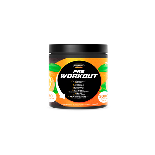 Pre-Entreno Halal Sabor Naranja – Energía y Rendimiento Máximo (300g)