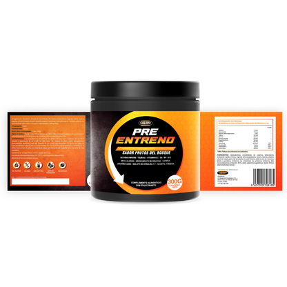 Pre-Entreno – Suplemento Halal de Energía y Resistencia (300 g, sabor Frutas del Bosque)
