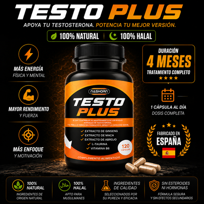 Testoplus – Aumenta tu energía y testosterona de forma natural y halal