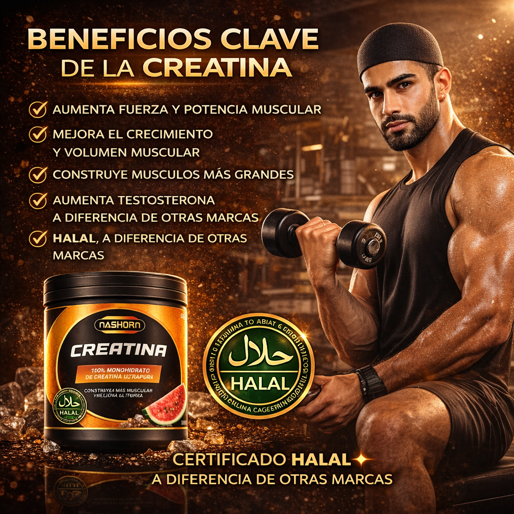 La creatina 100% Halal y natural que mejora tu fuerza, energía y enfoque en poco tiempo