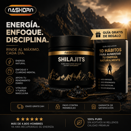 El Shilajit premium elegido por miles de hombres + Guía GRATIS para recuperar energía, enfoque y vitalidad