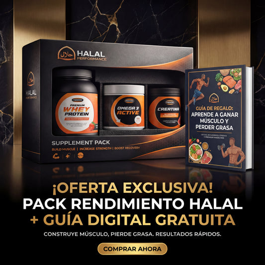PACK HALAL PERFORMANCE (OMEGA 3 HALAL + PROTEÍNA + CREATINA + GUÍA GRATIS)